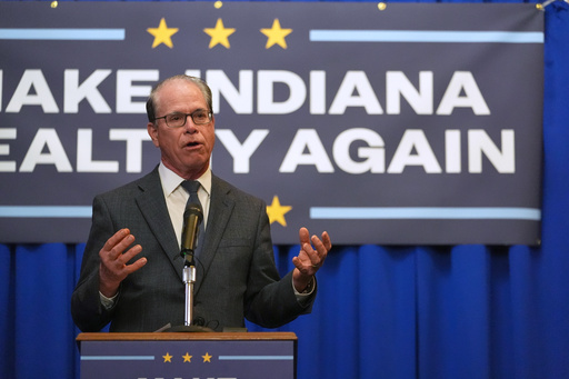 FILE - Indiana Gov. Mike Braun speaks during a Make Indiana Healthy Again initiative event in Indianapolis, April 15, 2025. (AP Photo/Michael Conroy, file) FILE - Indiana Gov. Mike Braun speaks during a Make Indiana Healthy Again initiative event in Indianapolis, April 15, 2025. (AP Photo/Michael Conroy, file)