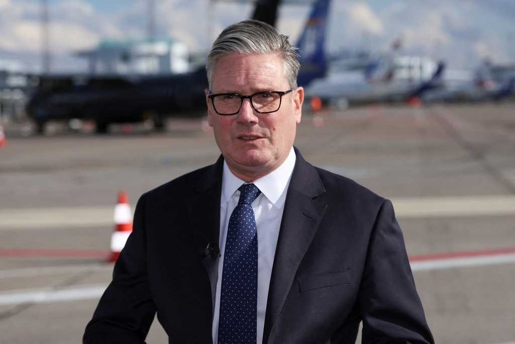 British Prime Minister Keir Starmer makes a statement about a stabbing incident in Manchester, England, after he left the European Political Community summit, at Copenhagen Airport, in Kastrup, Denmark, Thursday, Oct. 2, 2025. (Suzanne Plunkett/Pool Photo via AP)