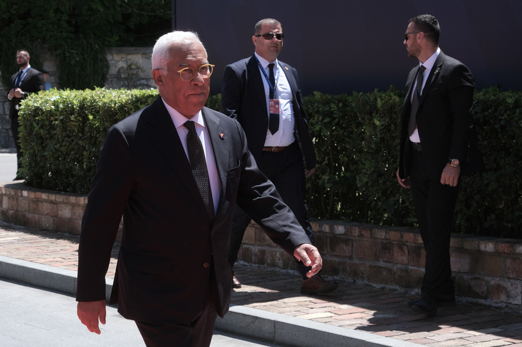 European Council President Antonio Costa arrives to attend the EU-Western Balkans summit in the Montenegrin coastal town of Tivat, Friday, June 5, 2026. (AP Photo/Risto Bozovic)