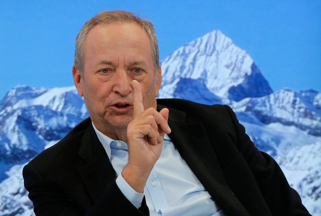 FILE- Larry Summers speaks during a panel on the second day of the annual meeting of the World Economic Forum in Davos, Switzerland, Wednesday, Jan. 18, 2017. (AP Photo/Michel Euler, File)