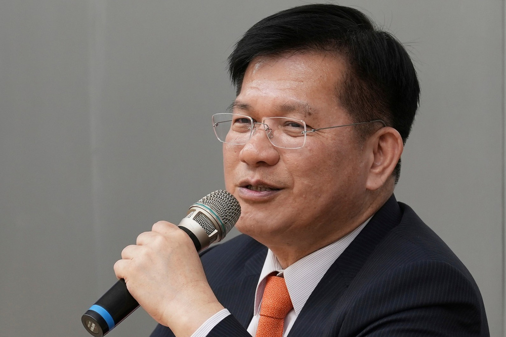 Taiwan foreign minister Lin Chia-lung speaks at the Taiwan Foreign Correspondents' Club in Taipei, Taiwan on Wednesday, June 17, 2026. (AP Photo/Johnson Lai)