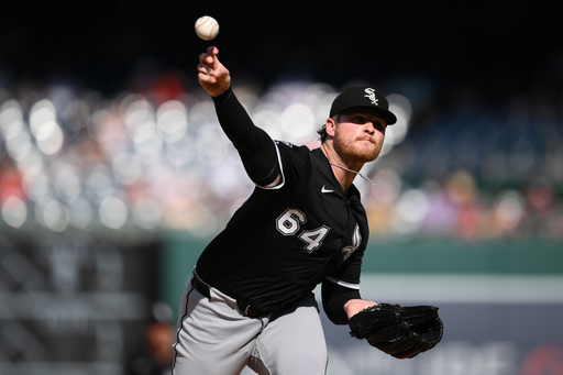 Chicago White Sox starting pitcher Shane Smith throws during the first inning of a baseball game against the Washington Nationals, Sunday, Sept. 28, 2025, in Washington. (AP Photo/Nick Wass) Chicago White Sox starting pitcher Shane Smith throws during the first inning of a baseball game against the Washington Nationals, Sunday, Sept. 28, 2025, in Washington. (AP Photo/Nick Wass)