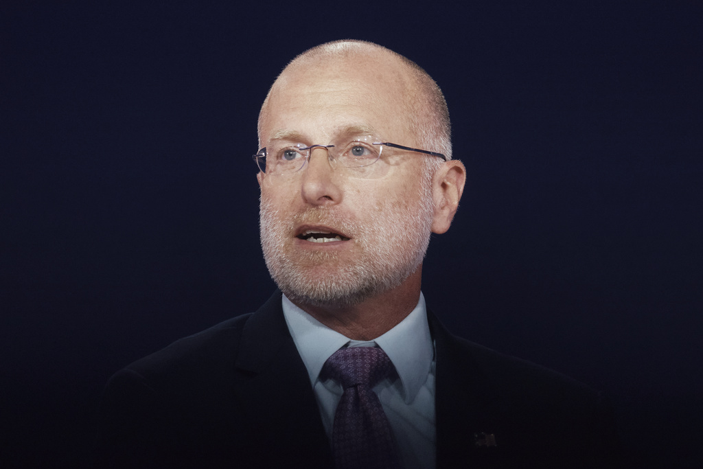 Chairman of the Federal Communications Commission of the United States Brendan Carr speaks during the Concordia Annual Summit in New York, Monday, Sept. 22, 2025. (AP Photo/Andres Kudacki)