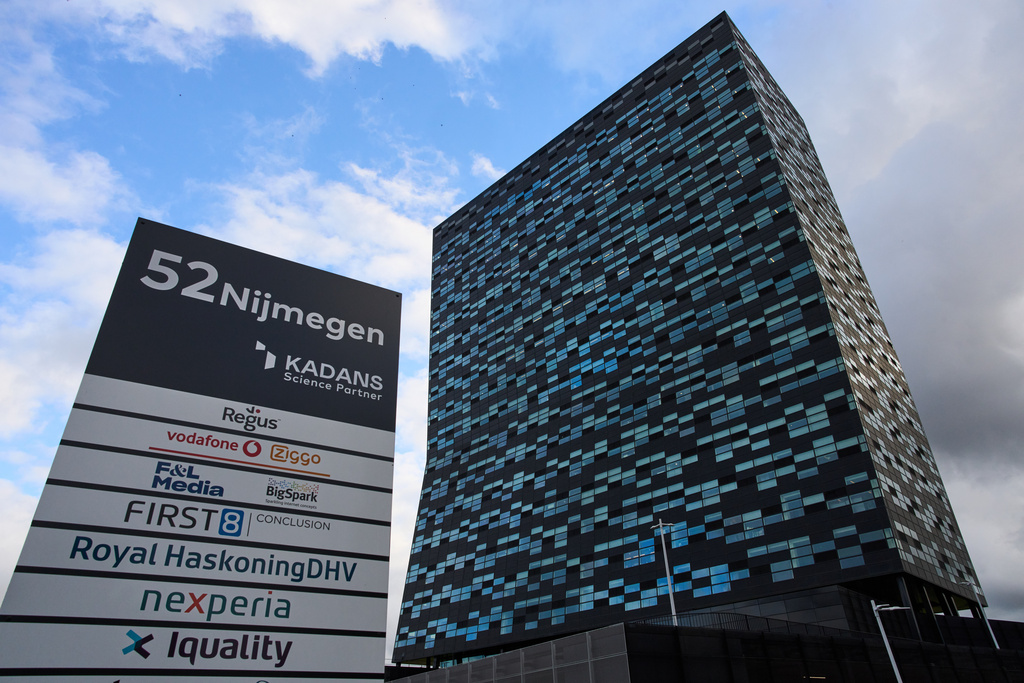 The head office of Chinese-owned chipmaker Nexperia is seen in Nijmegen, Netherlands, Tuesday, Oct. 14, 2025, after the Dutch government took control of the semiconductor company over governance shortcomings. (AP Photo/Peter Dejong)