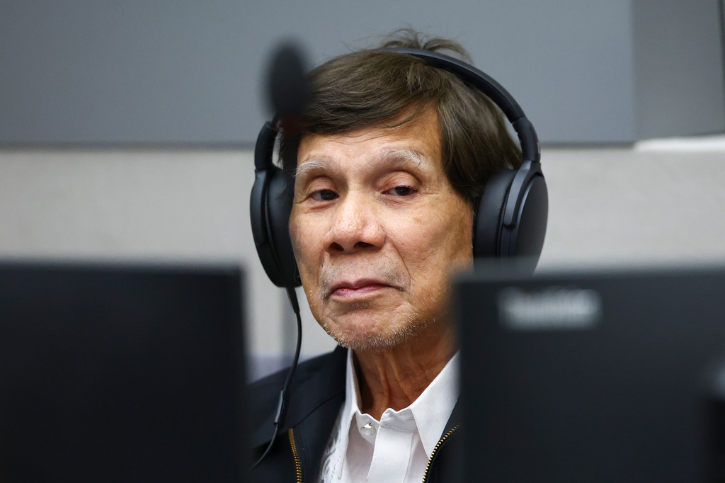 Former Philippine President Rodrigo Duterte appears before the International Criminal Court in The Hague, Netherlands, Wednesday, Sept. 16, 2026. (Piroschka van de Wouw/Pool Photo via AP)