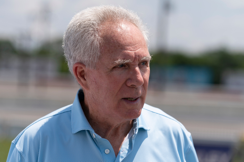 FILE - Darrell Waltrip discusses the repairs needed at Nashville Fairgrounds Speedway, June 23, 2023, in Nashville, Tenn. (AP Photo/George Walker IV, File)