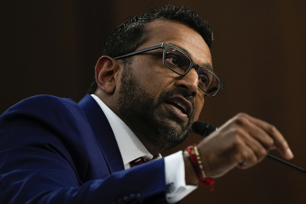 FBI Director Kash Patel speaks before the Senate Judiciary Committee for his first oversight hearing, Tuesday, Sept. 16, 2025, at the Capitol in Washington. (AP Photo/Julia Demaree Nikhinson)
