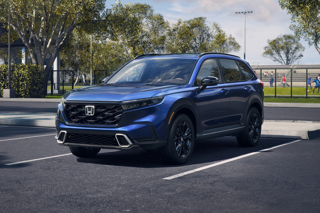 This photo provided by Honda shows the 2026 CR-V Sport Hybrid, a compact SUV with a compelling array of features and capabilities. (Courtesy of American Honda Motor Co. via AP)