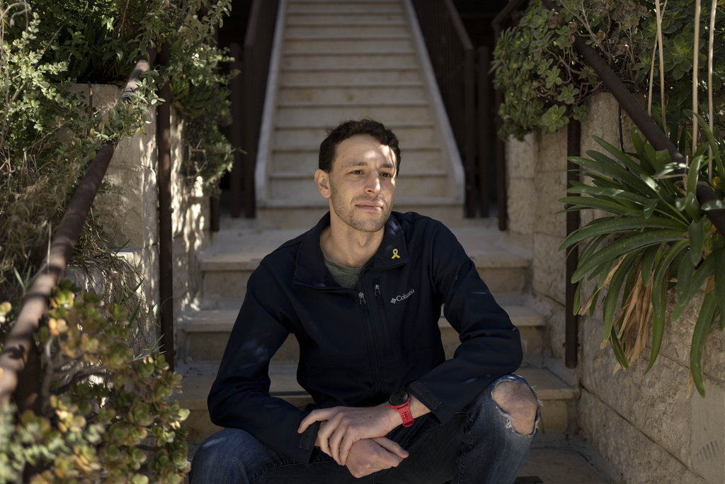 FILE - Max Kresch, an army reserve medic who has joined a growing number of Israeli soldiers speaking out against the conflict in Gaza and refusing to continue fighting, poses for a portrait in Jerusalem on Jan. 9, 2025. (AP Photo/Maya Alleruzzo, File)