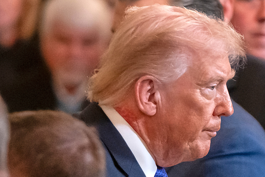 President Donald Trump leaves following a Medal of Honor ceremony at the White House, Monday, March 2, 2026, in Washington. (AP Photo/Mark Schiefelbein)