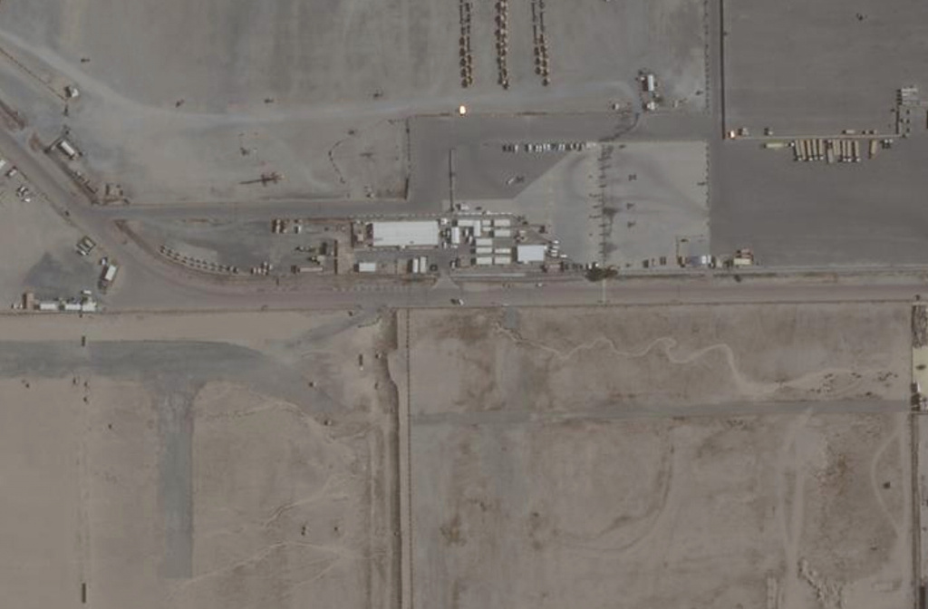 This image provided by Planet Labs PBC shows a Tactical Operations Center at Port Shuaiba, Kuwait, June 26, 2025. (Planet Labs PBC via AP)