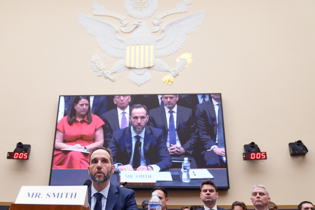 Former Justice Department special counsel Jack Smith testifies before the House Judiciary Committee about his investigations into President Donald Trump at the Capitol in Washington, Thursday, Jan. 22, 2026. (AP Photo/Mark Schiefelbein)