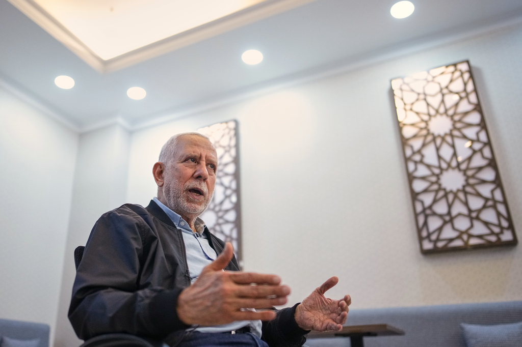 Islamic Jihad deputy Secretary General Mohammed al-Hindi talks during an interview with The Associated Press in Istanbul on Monday, Sept. 28, 2026. (AP Photo/Emrah Gurel)