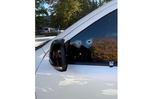 This image provided by Elizabeth Paige White shows bullet holes in a vehicle of Phillip M. Brown after a Homeland Security Investigations agent fired shots Oct. 17, 2025, in Washington, during a traffic stop. (Elizabeth Paige White via AP) This image provided by Elizabeth Paige White shows bullet holes in a vehicle of Phillip M. Brown after a Homeland Security Investigations agent fired shots Oct. 17, 2025, in Washington, during a traffic stop. (Elizabeth Paige White via AP)