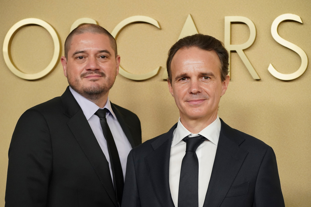 Juan Arredondo, left, and Craig Renaud arrive at the 98th Academy Awards Oscar nominees luncheon on Tuesday, Feb. 10, 2026, at the Beverly Hilton Hotel in Beverly Hills, Calif. (Photo by Jordan Strauss/Invision/AP)