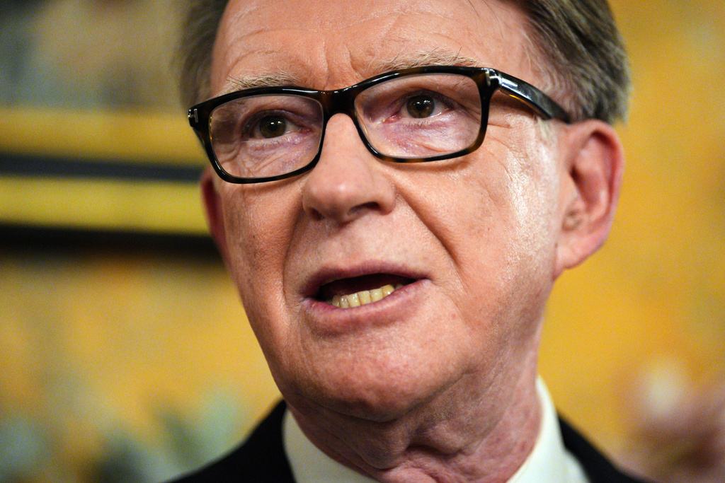 FILE - Britain's Ambassador to the United States, Peter Mandelson, speaks during a reception at the ambassador's residence on Feb. 26, 2025 in Washington. (Carl Court/Pool Photo via AP, File)