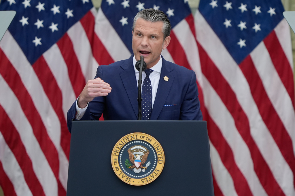 Defense Secretary Pete Hegseth speaks during a ceremony to commemorate the 25th anniversary of the 9/11 attacks at the Pentagon, Friday, Sept. 11, 2026, in Washington. (AP Photo/Manuel Balce Ceneta)