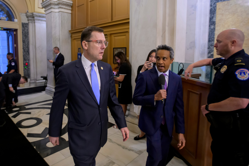 Rep. Tom Kean Jr., R-N.J., arrives for a vote at the Capitol, Tuesday, June 30, 2026, in Washington. (AP Photo/Rod Lamkey, Jr.)