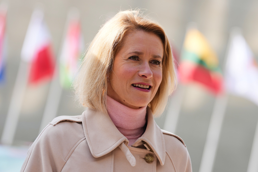European Union foreign policy chief Kaja Kallas arrives for a meeting of EU foreign ministers at the European Council building in Luxembourg, Tuesday, April 21, 2026. (AP Photo/Virginia Mayo)