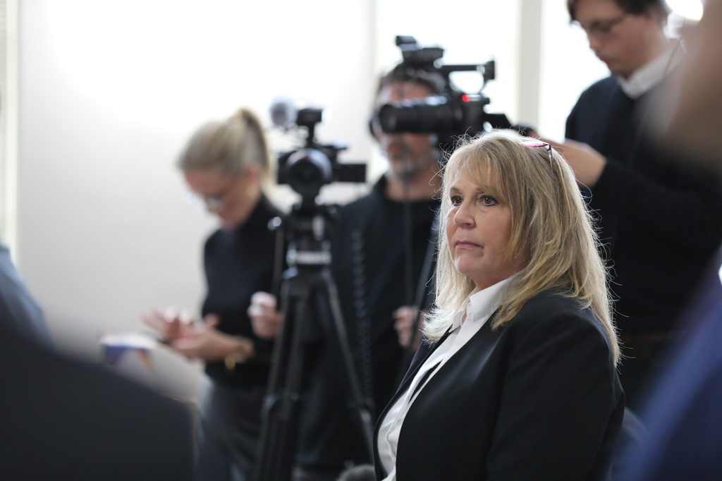 FILE - Former Colleton County Clerk of Court Mary Rebecca "Becky" Hill listens during her guilty plea, Dec. 8, 2025, in St. Matthews, S.C. (AP Photo/Jeffrey Collins, File)