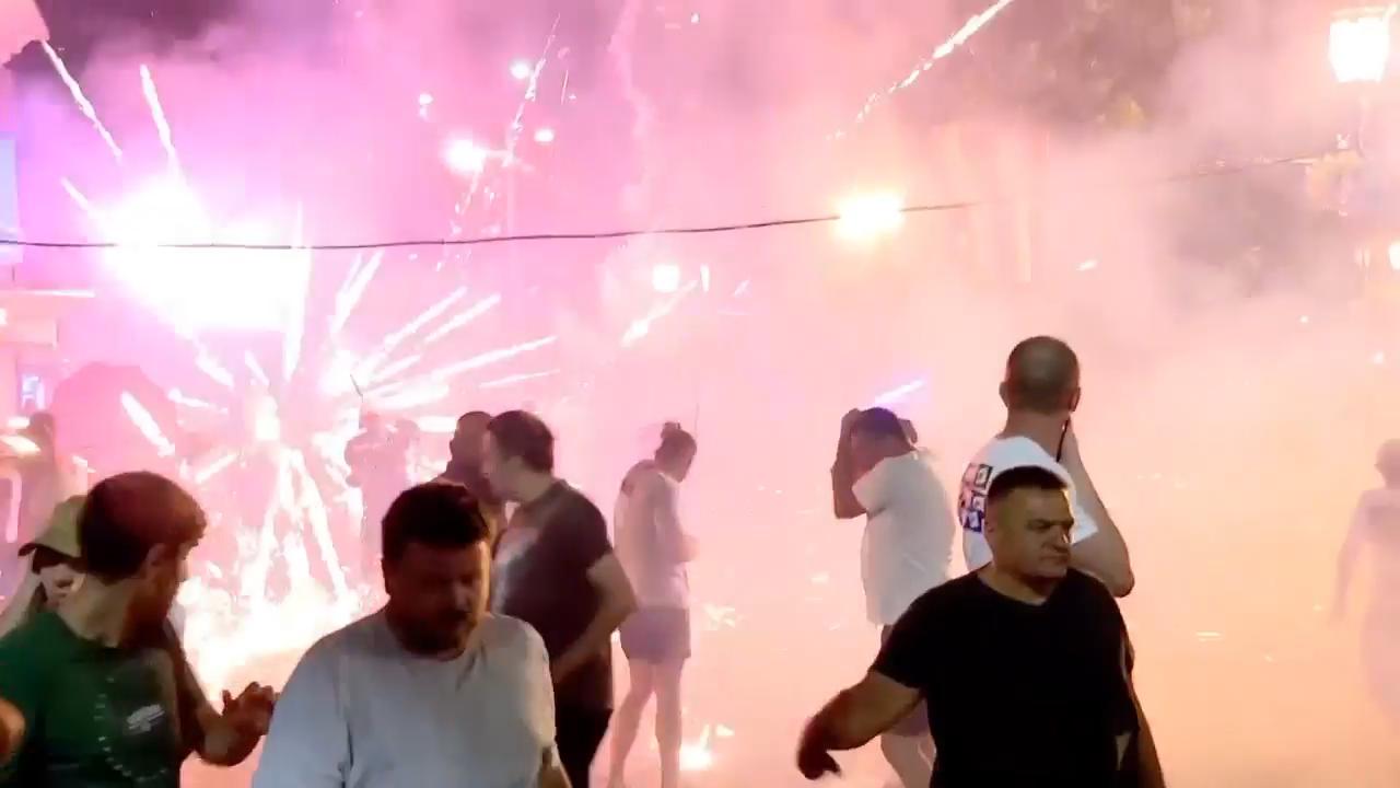 Tensions soared in Serbia overnight Tuesday amid clashes between pro and anti--government protesters in several towns.