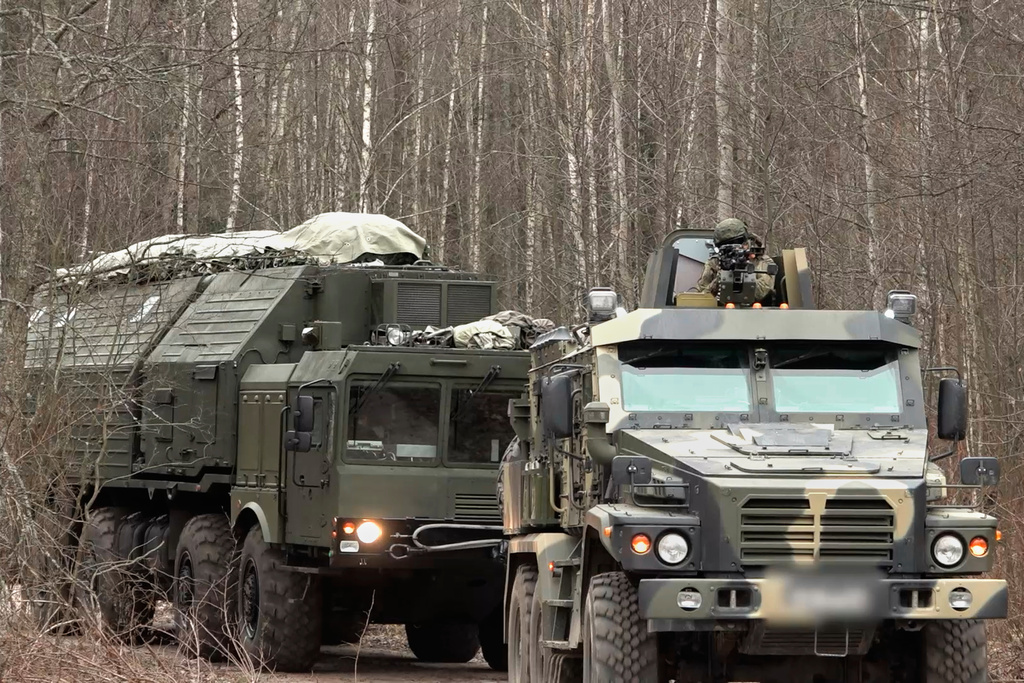 In this image made from video provided by Russian Defense Ministry Press Service on Monday, Dec. 29, 2025, A Russia's Oreshnik missile system is seen during a training in an undisclosed location in Belarus. (Russian Defense Ministry Press Service via AP)