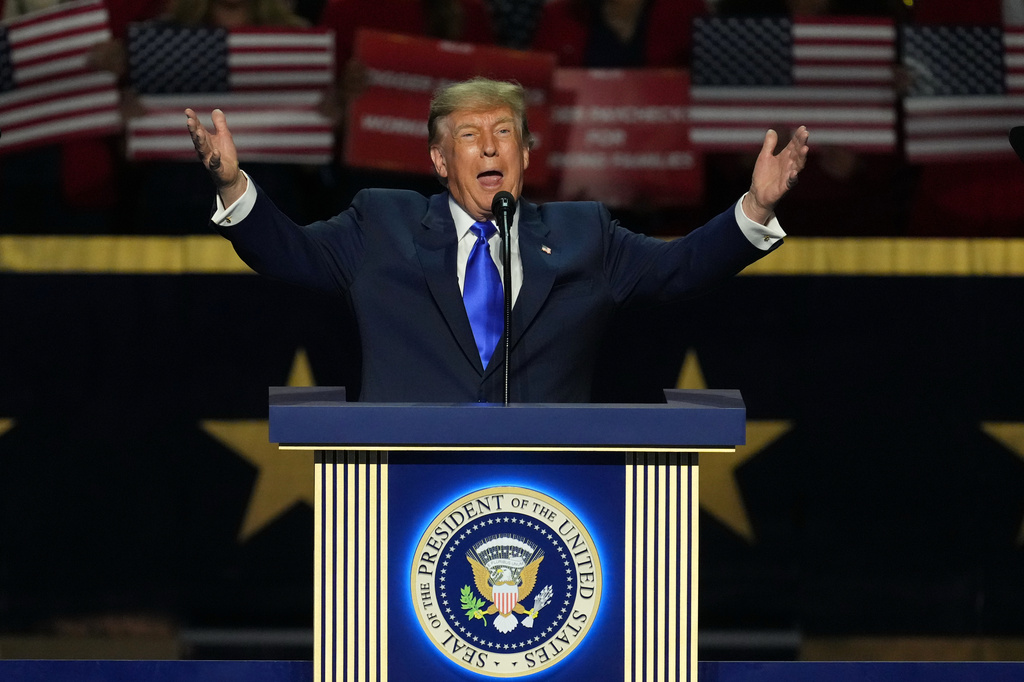 President Donald Trump speaks at the Republican convention in Dallas, Wednesday, Sept. 9, 2026. (AP Photo/Tony Gutierrez)