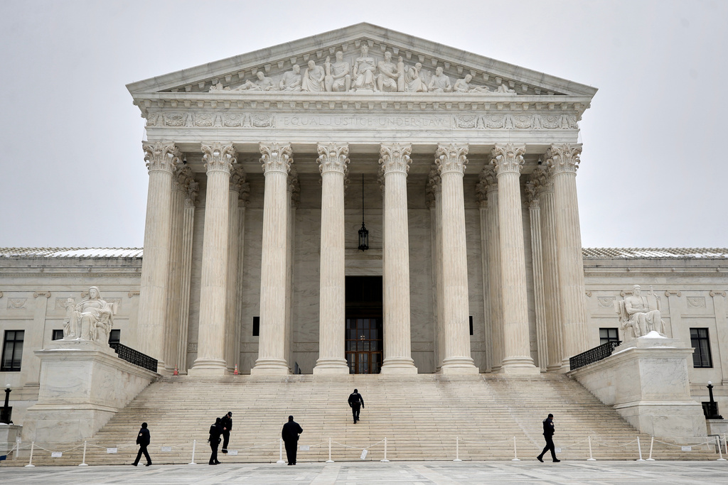 The Supreme Court is photographed, Friday, Feb. 6, 2026, in Washington. (AP Photo/Rahmat Gul)