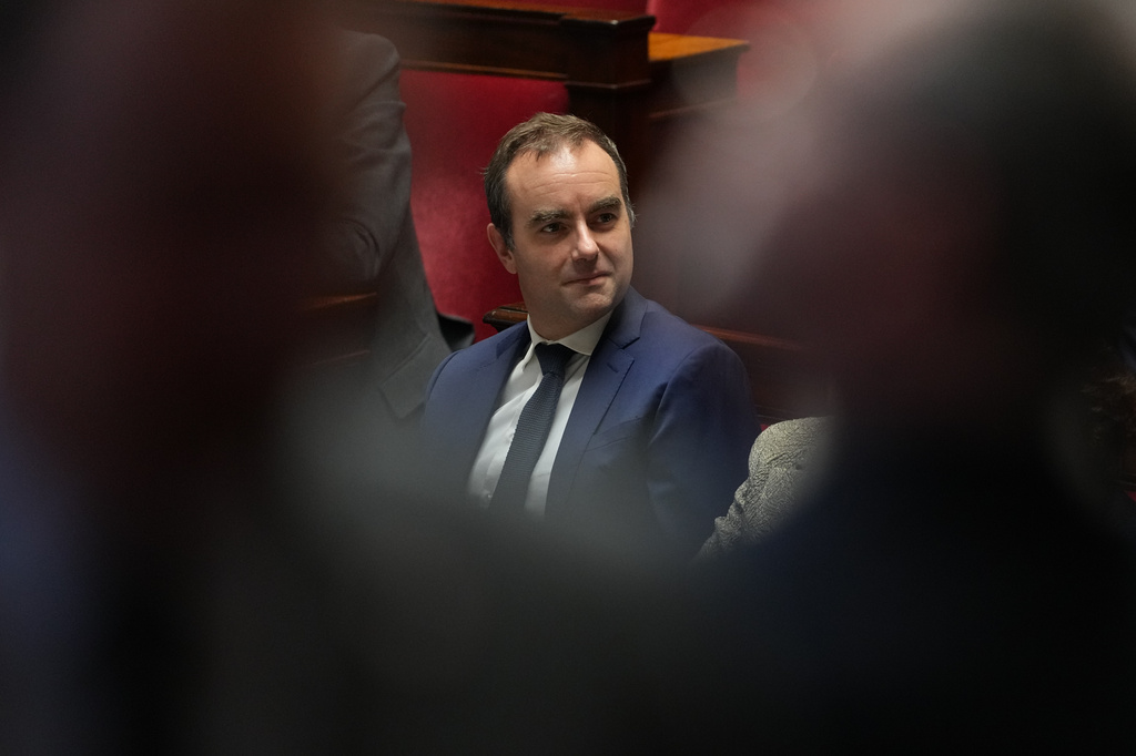 FILE - French Prime Minister Sebastien Lecornu listens to speeches before a no-confidence vote, Thursday, Oct. 16, 2025 at the National Assembly in Paris. (AP Photo/Thibault Camus, file)