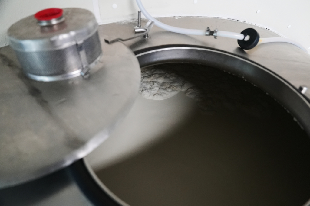 Raw milk sits in a tank before being eventually pasteurized at Ronnybrook Farm in Ancramdale, N.Y., on April 22, 2026. (AP Photo/Mary Conlon)