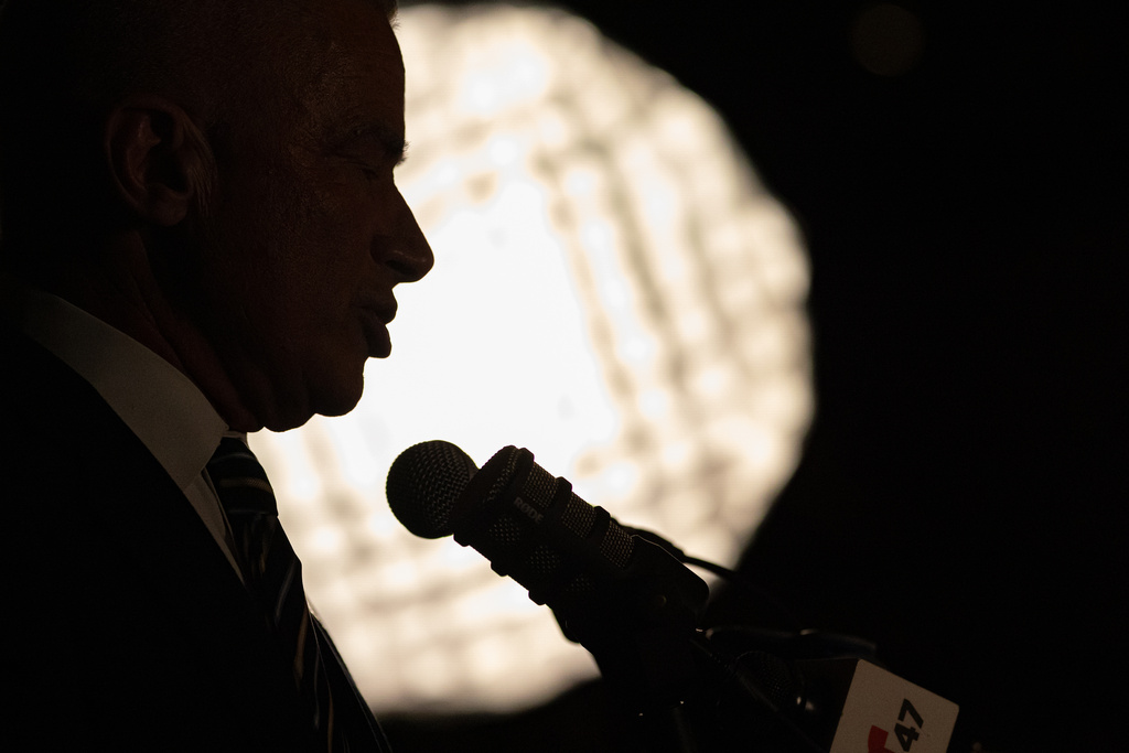 Jersey City mayoral candidate Jim McGreevey speaks to supporters at his election night party, Jersey City, Tuesday, Nov. 4, 2025, in Jersey City, N.J. (AP Photo/Stefan Jeremiah)