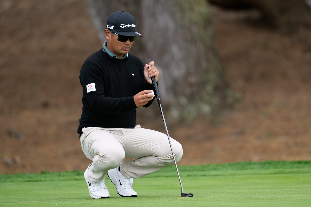Ryo Hisatsune, from Japan, prepares to putt on the ninth hole at Spyglass Hill Golf Course during the second round of the AT&T Pebble Beach Pro-Am golf tournament in Pebble Beach, Calif., Friday, Feb. 13, 2026. (AP Photo/Godofredo A. Vásquez)