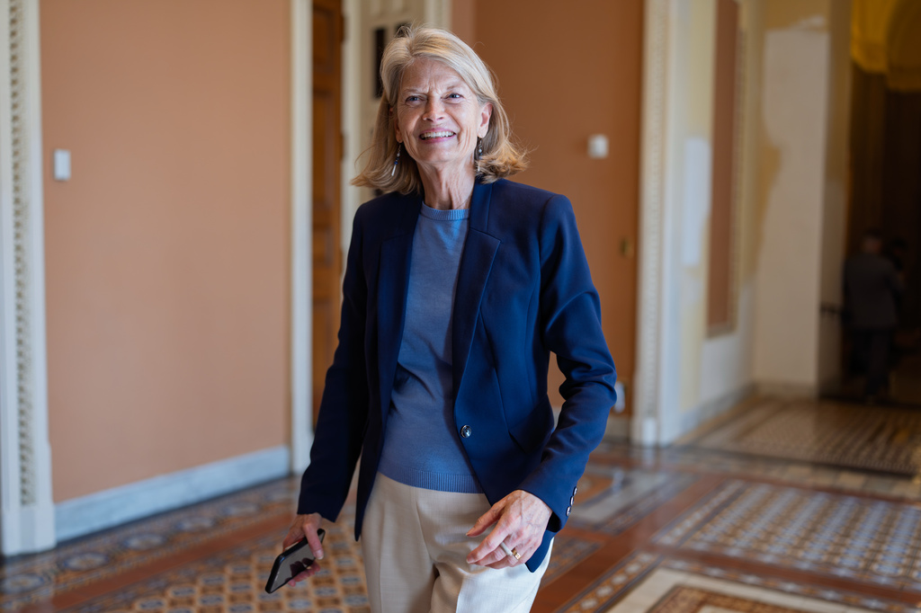 Sen. Lisa Murkowski, R-Alaska, returns to the chamber at the Capitol in Washington, Thursday, June 4, 2026. (AP Photo/J. Scott Applewhite)