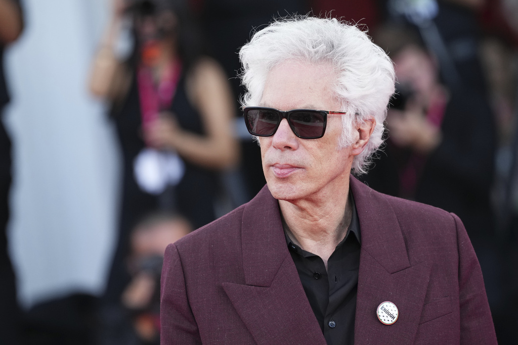 Jim Jarmusch poses for photographers upon arrival at the awards ceremony of the 82nd edition of the Venice Film Festival in Venice, Italy, on Saturday, Sept. 6, 2025. (Photo by Scott A Garfitt/Invision/AP)