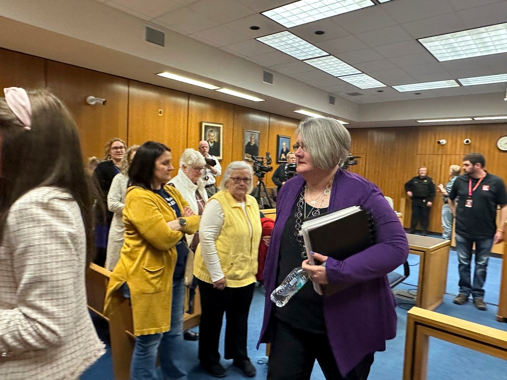 FILE - Tanya Zuvers, the mother of three missing boys, leaves a courtroom on March 3, 2025, in Adrian, Mich. (Ed White/Detroit News via AP, file)