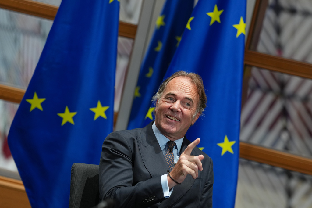 European Union Counter-Terrorism Coordinator Bartjan Wegter speaks during an interview with The Associated Press in Brussels, Thursday, Sept. 3, 2026. (AP Photo/Virginia Mayo)