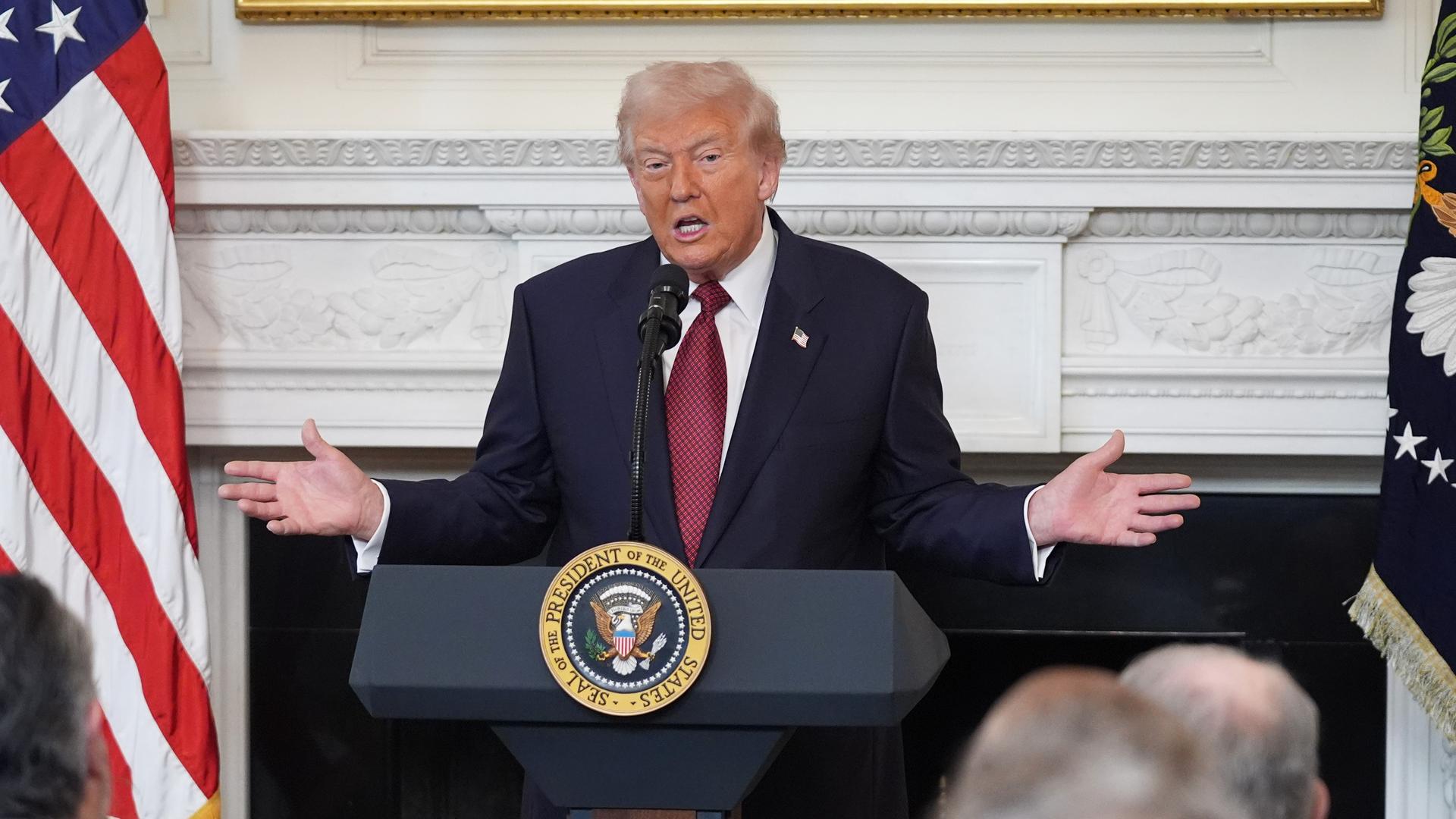 Hours after Democrats scored major wins in elections nationwide, President Donald Trump addressed the results, saying they're not &quot;good for anybody.&quot; Trump blamed the government shutdown in part for GOP losses and demanded the Senate end the filibuster.