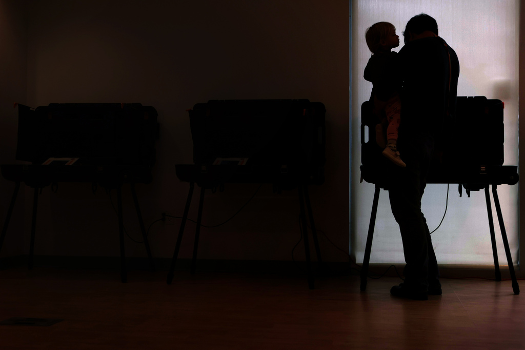 Voters cast their ballots at vote centers during a primary election on Tuesday, May 5, 2026, in West Lafayette, Ind. (AP Photo/Cara Penquite)
