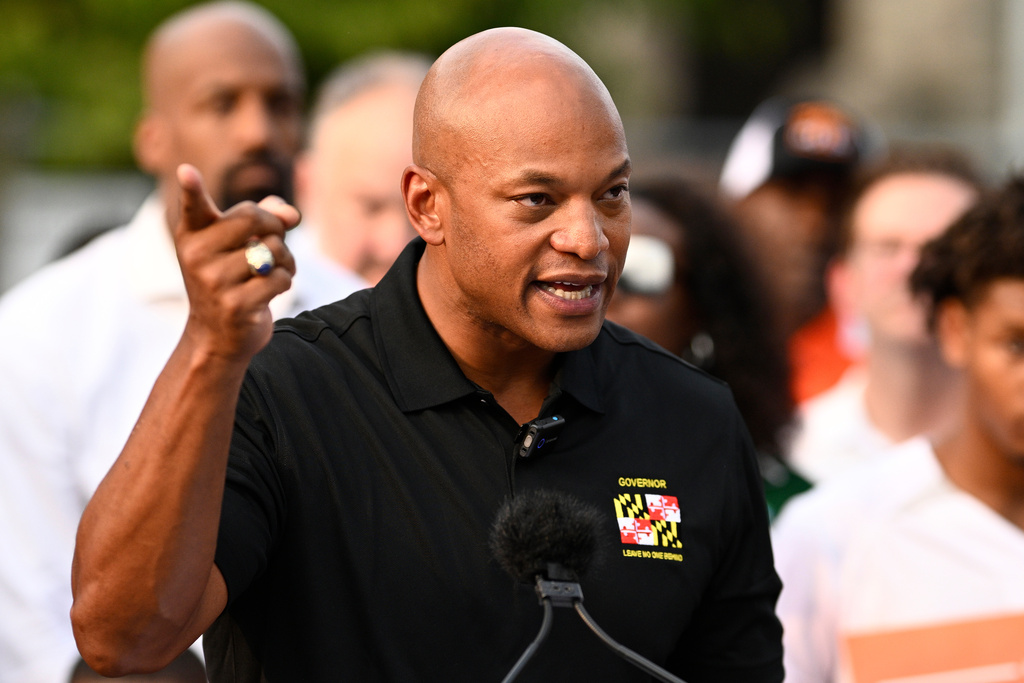 FILE - Maryland Gov. Wes Moore speaks during a news conference, Sept. 5, 2025, in Baltimore. (AP Photo/Nick Wass, File)