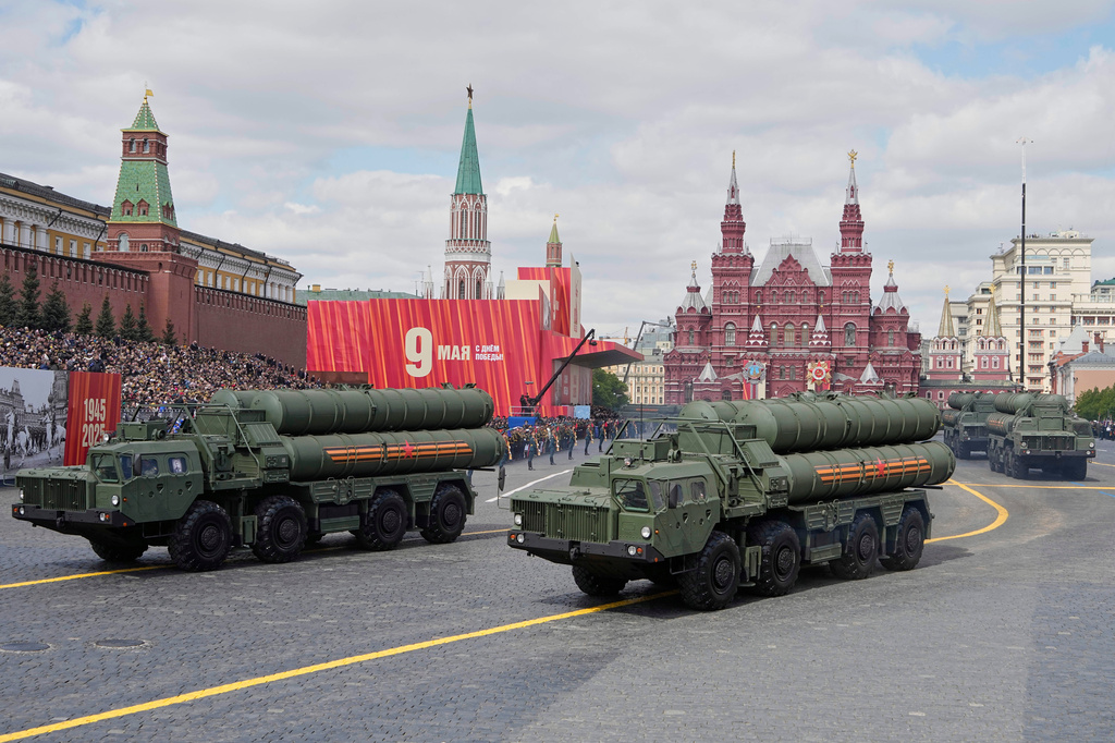 FILE - Russian S-400 anti-aircraft missile system launchers roll during the Victory Day military parade in Moscow, Russia, on May 9, 2025, during celebrations of the 80th anniversary of the Soviet Union's victory over Nazi Germany during the World War II. (AP Photo/Alexander Zemlianichenko, File)