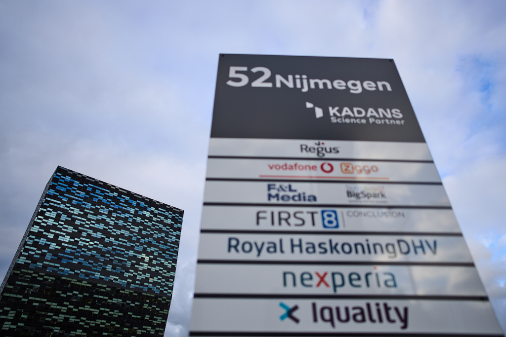 The head office of Chinese-owned chipmaker Nexperia is seen in Nijmegen, Netherlands, Tuesday, Oct. 14, 2025, after the Dutch government took control of the semiconductor company over governance shortcomings. (AP Photo/Peter Dejong)