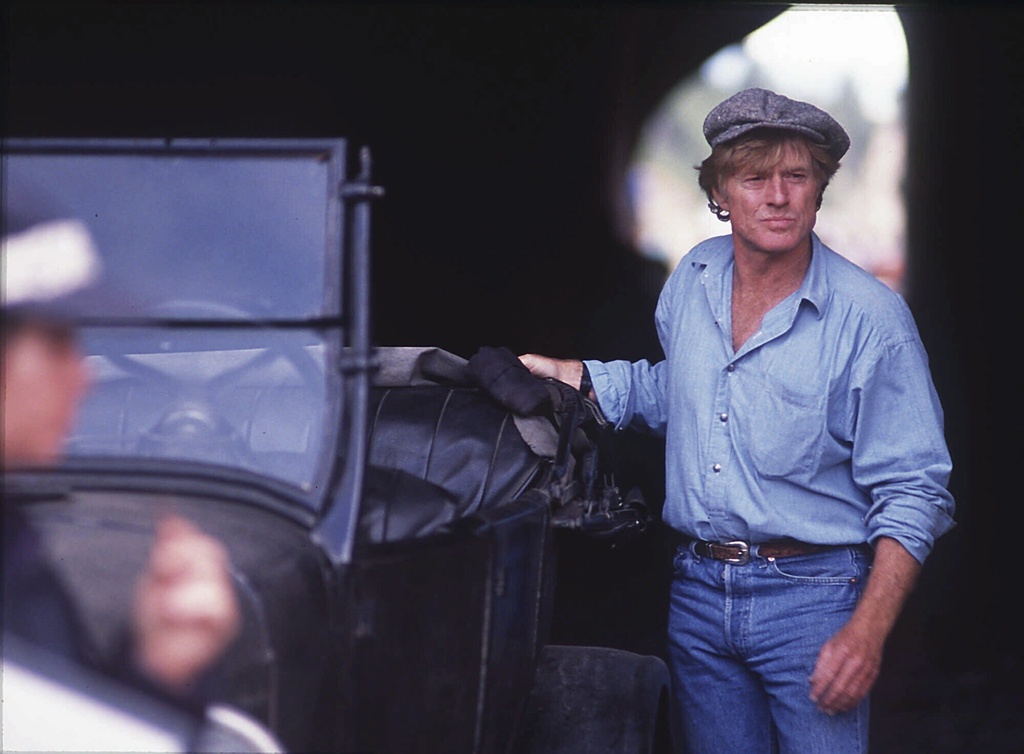 FILE - Director Robert Redford appears on set during the filming of "A River Runs Through It," near Livingston, Mont., on June 17, 1991. (Linda Best/Bozeman Daily Chronicle via AP, File)