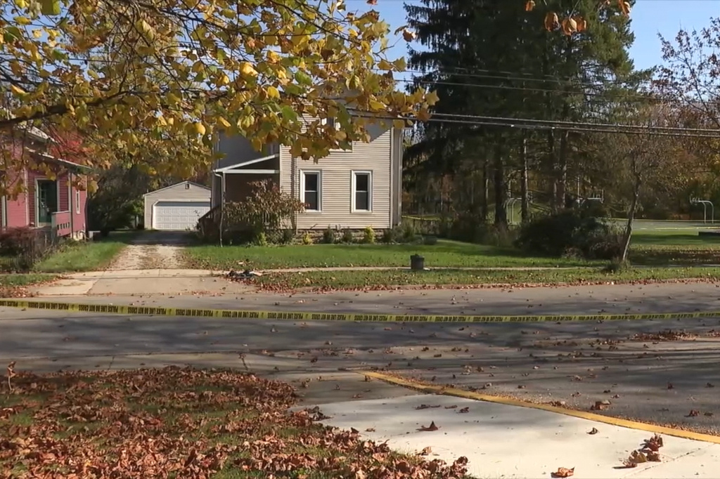 This image from video shows the home of Oberlin College professor Pipo Nguyen-Duy and his wife, Tran Thi Nam Phong, in Oberlin, Ohio, on Wednesday, Oct. 28, 2026. (WEWS/News 5 via AP)