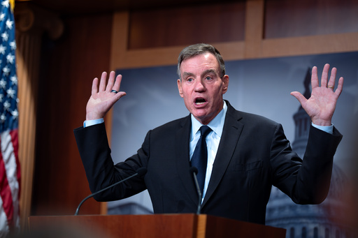 Sen. Mark Warner, D-Va., the top Democrat on the Senate Intelligence Committee, speaks about the Trump administration following reports that only Republican lawmakers received security briefings on the Trump-ordered military strikes against boats in the Caribbean, during a news conference at the Capitol in Washington, Thursday, Oct. 30, 2025. (AP Photo/J. Scott Applewhite) Sen. Mark Warner, D-Va., the top Democrat on the Senate Intelligence Committee, speaks about the Trump administration following reports that only Republican lawmakers received security briefings on the Trump-ordered military strikes against boats in the Caribbean, during a news conference at the Capitol in Washington, Thursday, Oct. 30, 2025. (AP Photo/J. Scott Applewhite)