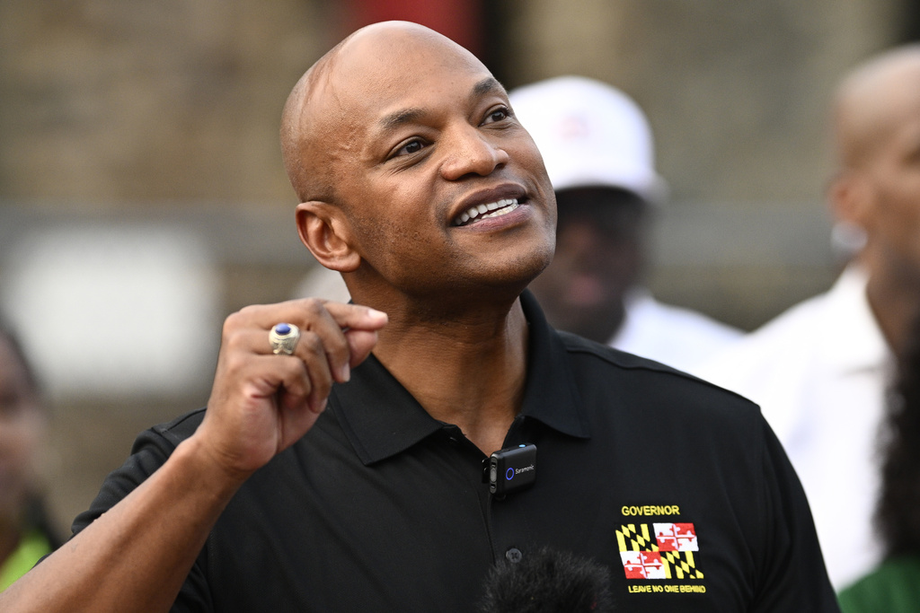 Maryland Gov. Wes Moore speaks during a news conference, Friday, Sept. 5, 2025, in Baltimore. (AP Photo/Nick Wass)