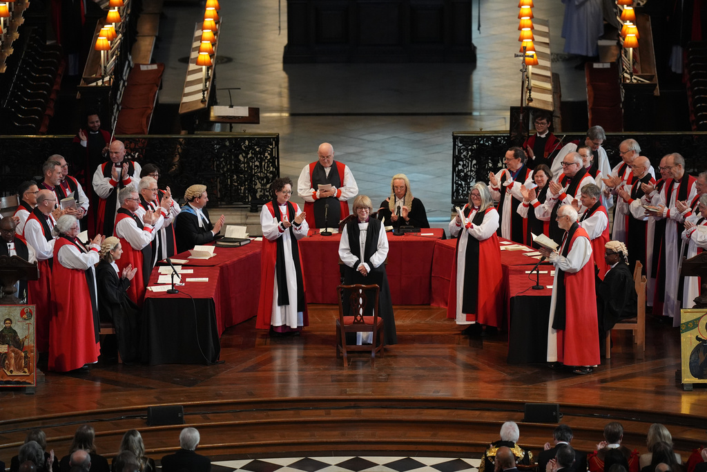 The Confirmation of Election ceremony legally confirming Dame Sarah Mullally as the new Archbishop of Canterbury, at St Paul's Cathedral, central London, Wednesday Jan. 28, 2026. (Gareth Fuller/Pool via AP)