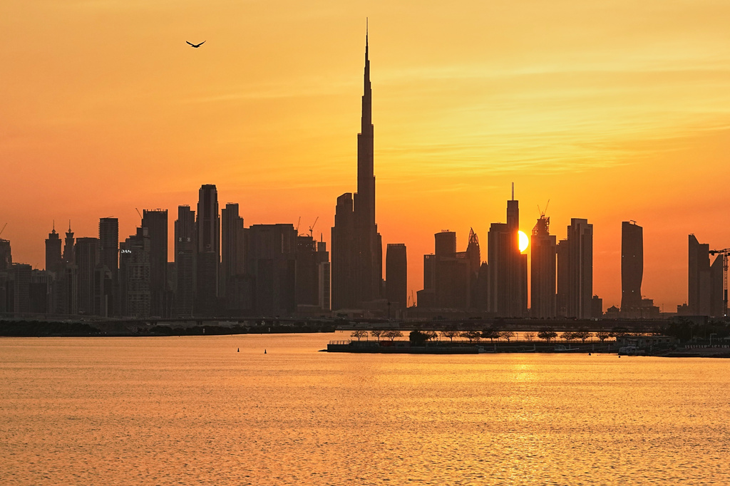 FILE - The skyline of Dubai, United Arab Emirates, March 11, 2026, with the Burj Khalifa at center. (AP Photo/Fatima Shbair, File)