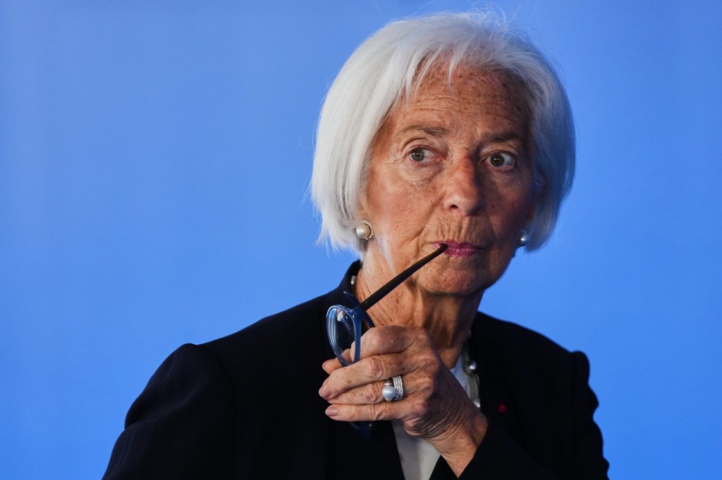 European Central Bank President Christine Lagarde arrives at the conference center for the Eurogroup finance ministers meeting in capital Nicosia, Cyprus, Friday, May 22, 2026. (AP Photo/Petros Karadjias)