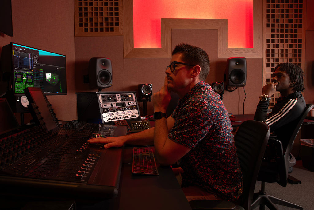 Andrew Law, left, and Duckwrth pose for a portrait at Amazon's studio 126 in Culver City, Calif on Monday, Dec. 29, 2025. (Photo by Rebecca Cabage/Invision/AP)