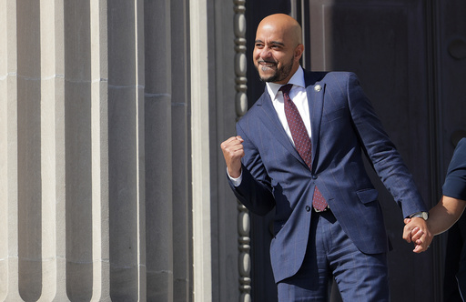 Louisiana state Sen. Royce Duplessis reacts after submitting his qualifying paperwork to run for mayor at the Orleans Parish Clerk of Court's Office in New Orleans on Thursday, July 10, 2025. (Brett Duke/The Times-Picayune/The New Orleans Advocate via AP) Louisiana state Sen. Royce Duplessis reacts after submitting his qualifying paperwork to run for mayor at the Orleans Parish Clerk of Court's Office in New Orleans on Thursday, July 10, 2025. (Brett Duke/The Times-Picayune/The New Orleans Advocate via AP)